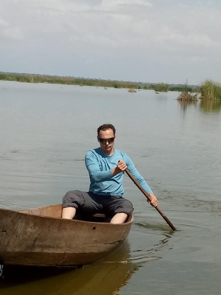Canoeing on Lake Jipe