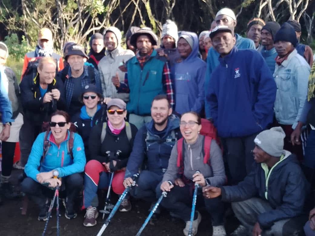 NGULI trekking group at camp on the Umbwe Route, Kilimanjaro